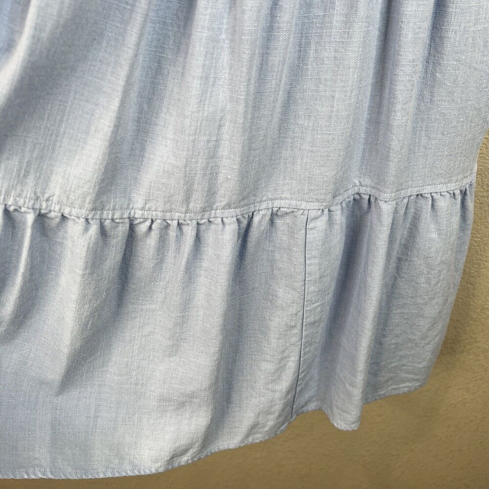 New In Women’s Light Blue Mini Tiered Ruffle Classic Coastal Small Sleeveless - Picture 13 of 16